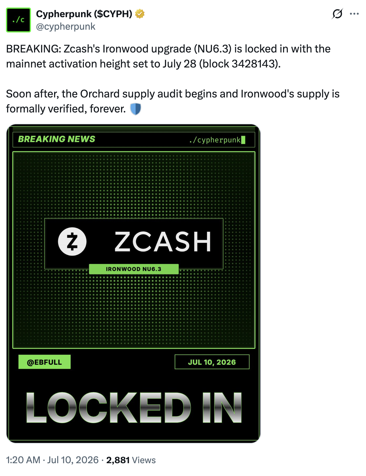 cypherpunk X post screenshot