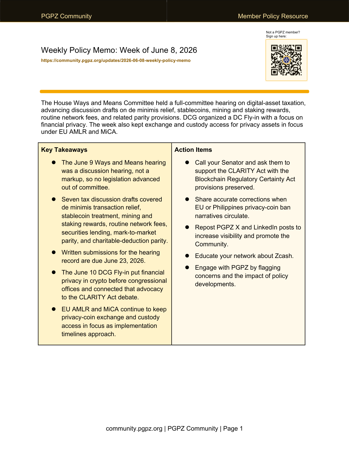 Weekly Policy Memo: September 14, 2026 cover
